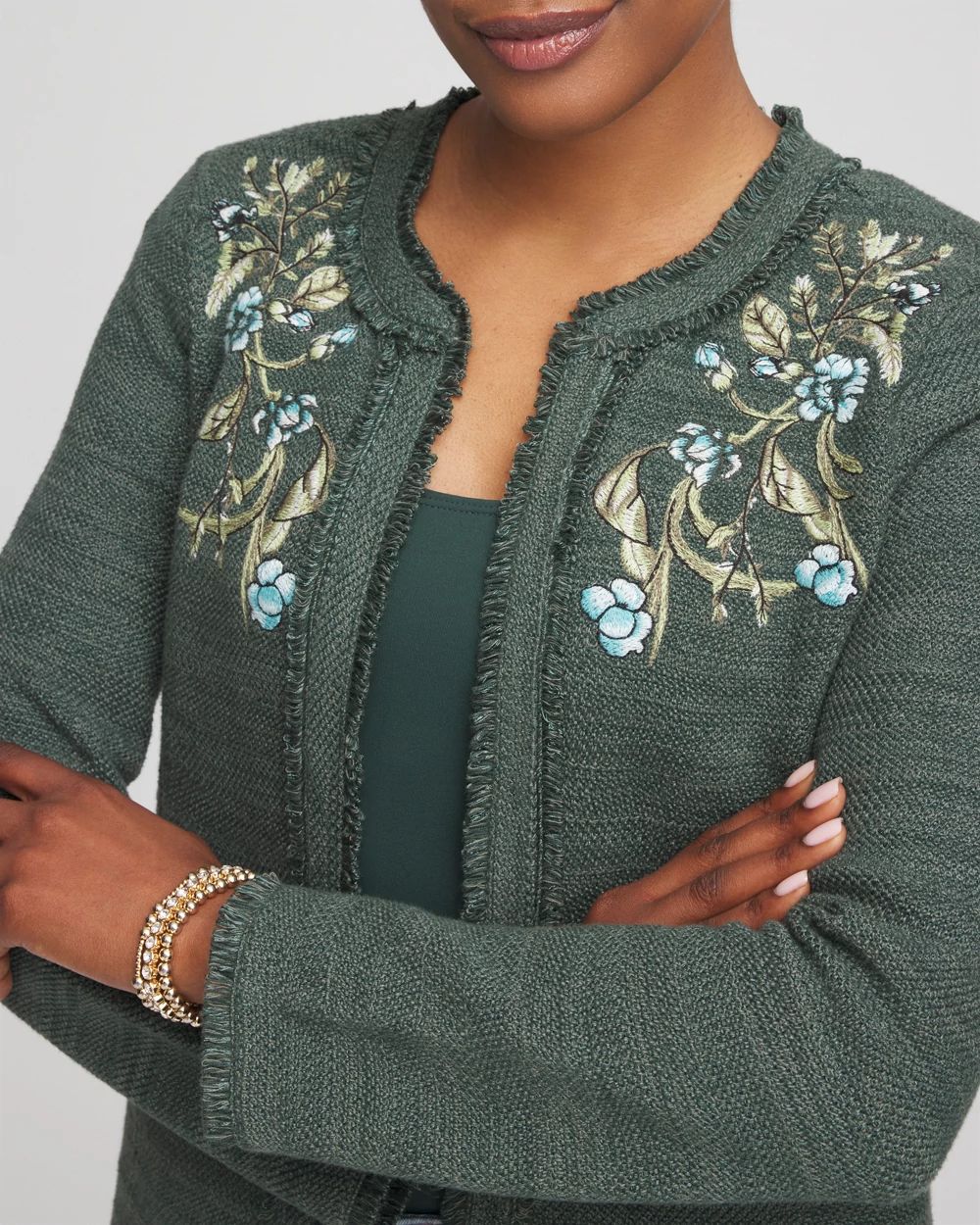 Embroidered Cotton-Blend Jacket | Chico's